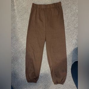 brown sweatpants